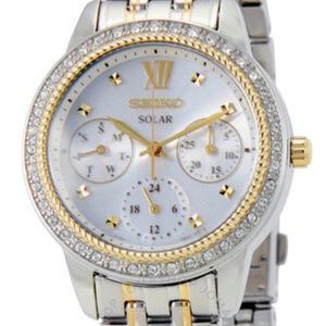 Seiko Women's Solar Silver and Gold Watch